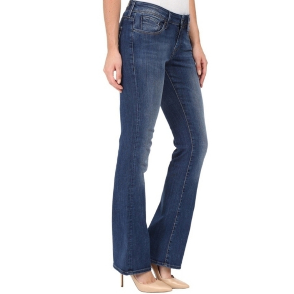 Mavi 33x26 Gold Ashley Blue Denim Mid Rise Boot Cut Jeans Petite